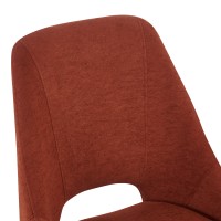 Καρέκλα Initiate pakoworld terracotta ύφασμα-πόδι μαύρο μέταλλο 48x57x85εκ