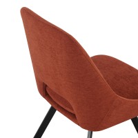 Καρέκλα Initiate pakoworld terracotta ύφασμα-πόδι μαύρο μέταλλο 48x57x85εκ