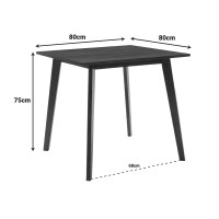 Τραπέζι Benson pakoworld MDF σε καρυδί απόχρωση 80x80x75εκ