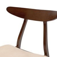 Σετ-2Τεμ.Καρέκλα Orlean pakoworld μπεζ ύφασμα-rubberwood καρυδί πόδι