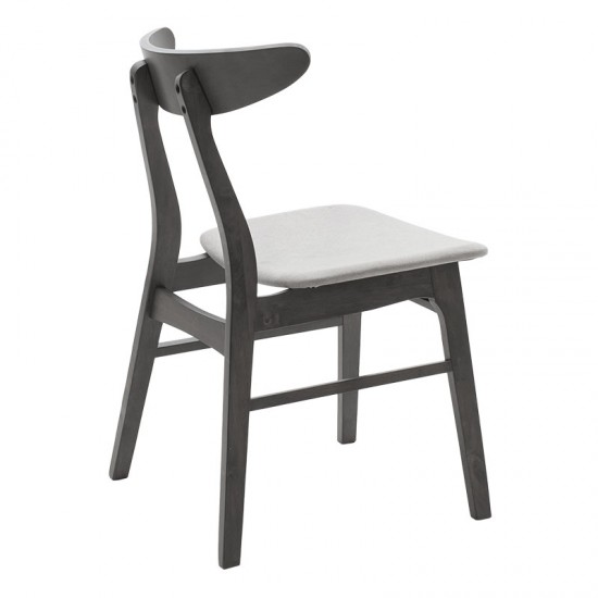 Καρέκλα Orlean pakoworld ξύλο rubber wood rustic grey-ύφασμα γκρι