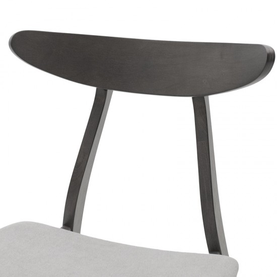 Καρέκλα Orlean pakoworld ξύλο rubber wood rustic grey-ύφασμα γκρι