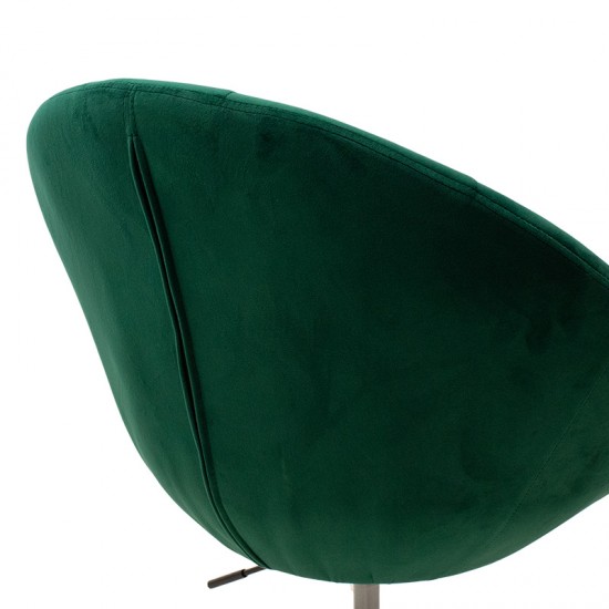 Πολυθρόνα Ivy pakoworld πτυσσόμενη με βελούδο χρώμα κυπαρισσί 68x56x82-94εκ