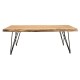 Τραπέζι σαλονιού Rich pakoworld μασίφ ξύλο χρώμα καρυδί-πόδι μέταλλο μαύρο 130x69x46εκ