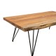 Τραπέζι σαλονιού Rich pakoworld μασίφ ξύλο χρώμα καρυδί-πόδι μέταλλο μαύρο 130x69x46εκ