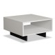 Βοηθητικό τραπέζι Hola pakoworld χρώμα antique λευκό - ανθρακί 60x60x32εκ