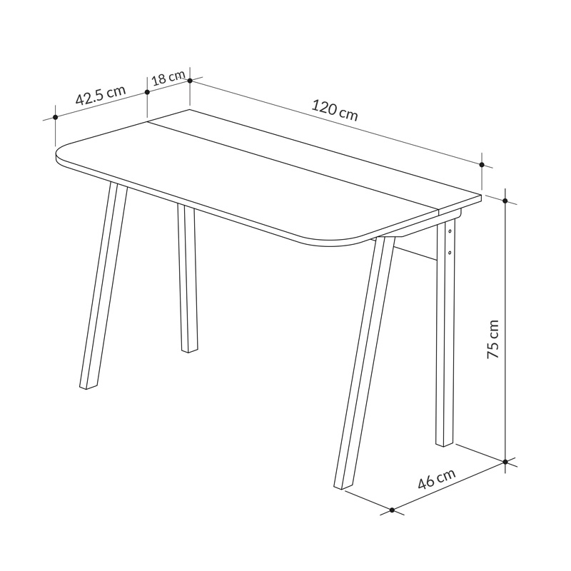Γραφείο Malia pakoworld σε λευκή-φυσική απόχρωση 120x60.5x75εκ