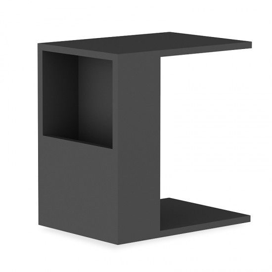 Βοηθητικό τραπέζι σαλονιού Zane pakoworld χρώμα ανθρακί 40x30x50εκ