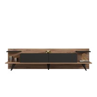 Έπιπλο τηλεόρασης Astry pakoworld καρυδί με ανθρακί 180x36,8x45εκ