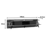 Έπιπλο τηλεόρασης Astry pakoworld καρυδί με ανθρακί 180x36,8x45εκ