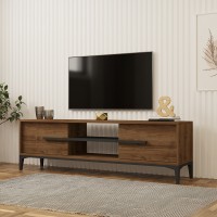 Έπιπλο τηλεόρασης Eslem pakoworld καρυδί με ανθρακί 160x34,6x48,1εκ