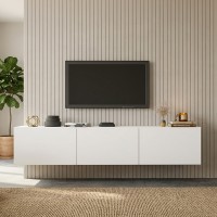Έπιπλο τηλεόρασης επιτοίχιο Felita pakoworld λευκό 150x31,4x30εκ