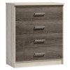 Συρταριέρα OLYMPUS pakoworld με 4 συρτάρια χρώμα castillo-toro 80x40x95εκ