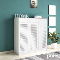 Παπουτσοθήκη-ντουλάπι SANTE pakoworld 30 ζεύγων σε λευκή απόχρωση 120x37x123εκ