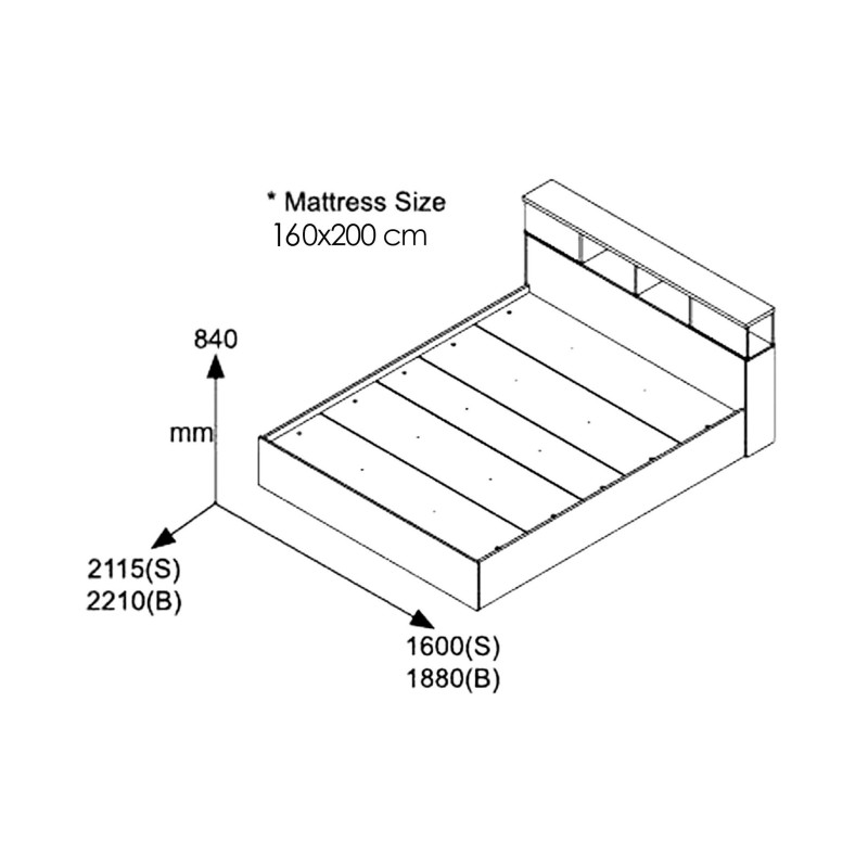 Κρεβάτι OLYMPUS pakoworld χρώμα wenge 160x200εκ