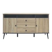 Μπουφές Zezan pakoworld σε sonoma-ανθρακί απόχρωση 140.5x41.5x80εκ