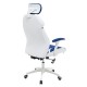 Καρέκλα γραφείου διευθυντή MOMENTUM Bucket pakoworld μπλε υφάσμα Mesh-πλάτη pu λευκό