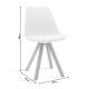 Καρέκλα Caron pakoworld pp χρώμα λευκό - φυσικό