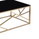 Τραπέζι σαλονιού Tabar pakoworld ατσάλι χρυσό-γυαλί 8mm μαύρο 120x60x40εκ