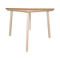 Τραπέζι Synergy pakoworld αλουμίνιο cappuccino-plywood σε φυσική απόχρωση 80x80x74εκ