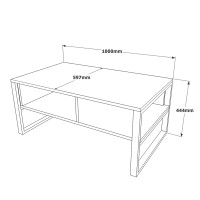 Τραπέζι σαλονιού Honora pakoworld oak-μαύρο 100x60x44,5εκ