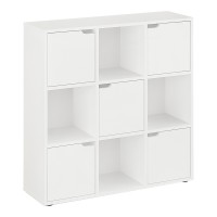 Βιβλιοθήκη Bookel pakoworld σε λευκή απόχρωση 88.5x27.5x89.3εκ