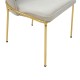 Καρέκλα Ermina pakoworld βελούδο μπεζ- μόκα-καφέ πλάτη-χρυσό gloss πόδι