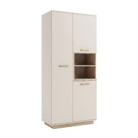 Ντουλάπα στήλη Norda pakoworld κρεμ με oak 199,5x40x80εκ