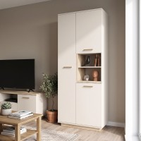 Ντουλάπα στήλη Norda pakoworld κρεμ με oak 199,5x40x80εκ