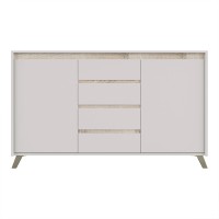 Μπουφές Belka pakoworld κρεμ με oak 155x45x93,7εκ