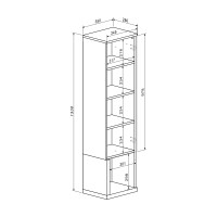 Σύνθετο σαλονιού Norda pakoworld κρεμ με oak 187x40x58,4εκ