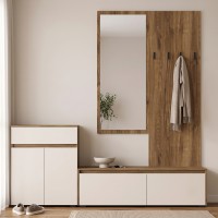 Έπιπλο εισόδου Ansia pakoworld καρυδί oak 210x44,7x175εκ