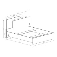 Κρεβάτι διπλό Lucabel pakoworld κρεμ 160x200εκ