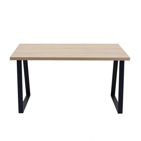 Τραπέζι Addison pakoworld oak-μαύρο 140x80x75εκ