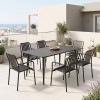 Τραπεζαρία Heven Vista pakoworld σετ 7τεμ μαύρο αλουμίνιο 150x80x72εκ