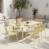 Τραπεζαρία Heven Vista pakoworld σετ 7τεμ σαμπανί αλουμίνιο 120x70x72εκ