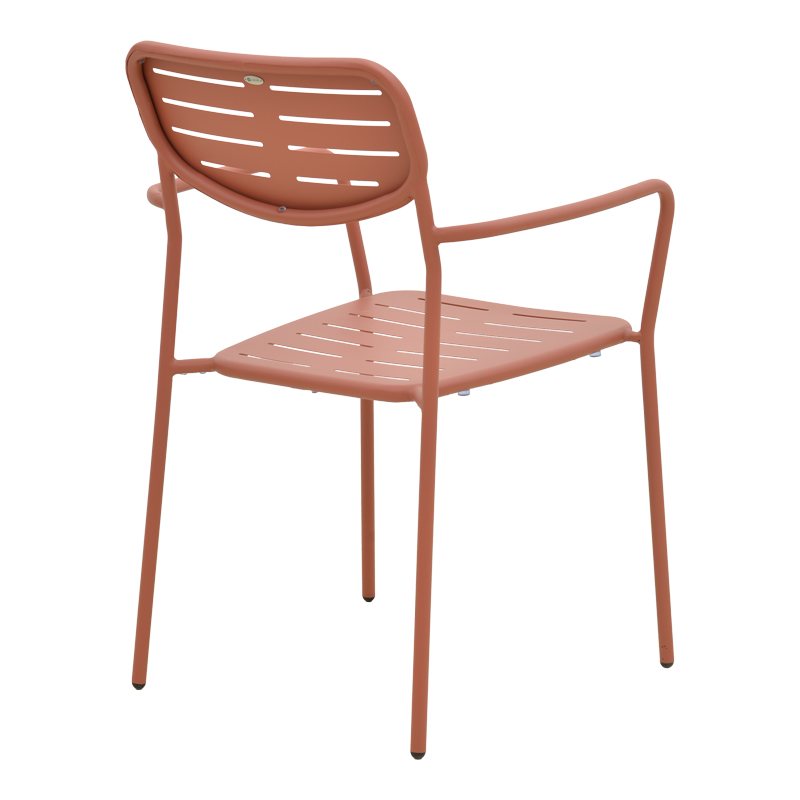 Τραπεζαρία Moraja Deraby pakoworld σετ 5τεμ terracotta μέταλλο 140x80x72εκ