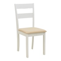 Τραπεζαρία Dallan Lars pakoworld 5τεμ λευκό rubberwood Φ100(+38)x100x75εκ