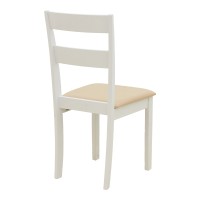 Τραπεζαρία Dallan Lars pakoworld 5τεμ λευκό rubberwood Φ100(+38)x100x75εκ