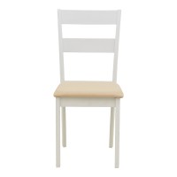 Τραπεζαρία Dallan Lars pakoworld 5τεμ λευκό rubberwood Φ100(+38)x100x75εκ