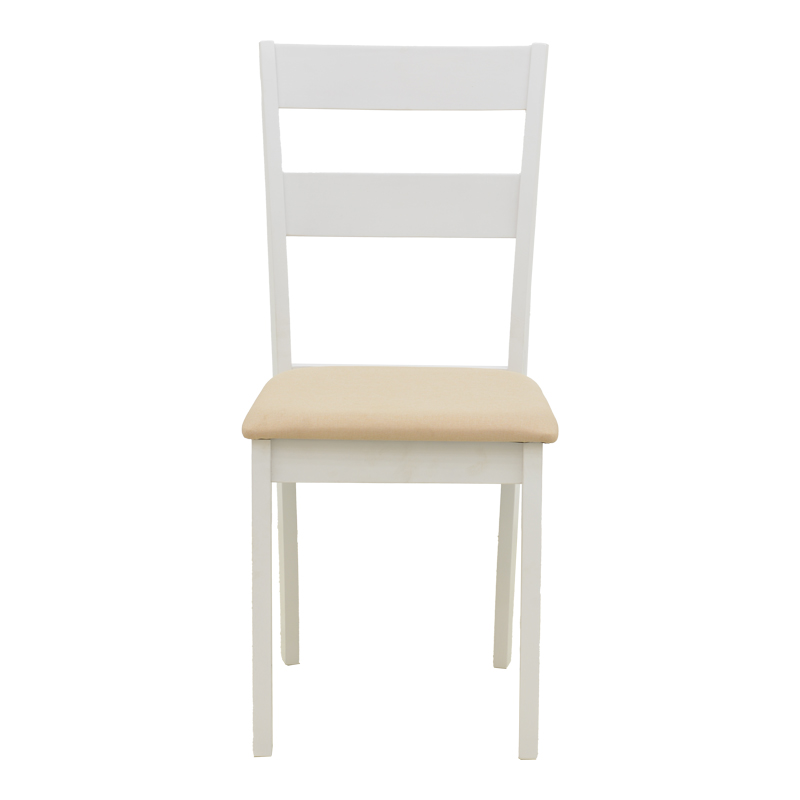 Τραπεζαρία Dallan Lars pakoworld 5τεμ λευκό rubberwood Φ100(+38)x100x75εκ