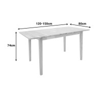 Τραπεζαρία Dallan Country pakoworld 5τεμ σε φυσική απόχρωση rubberwood 120-150x80x74εκ