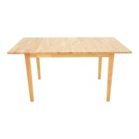 Τραπεζαρία Dallan Country pakoworld 7τεμ σε φυσική απόχρωση rubberwood 120-150x80x74εκ