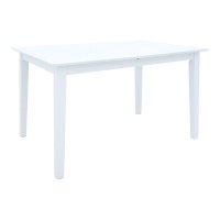 Τραπεζαρία Dallan Mabor pakoworld 5τεμ λευκό rubberwood 120-150x80x73,8εκ