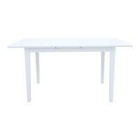 Τραπεζαρία Dallan Mabor pakoworld 5τεμ λευκό rubberwood 120-150x80x73,8εκ