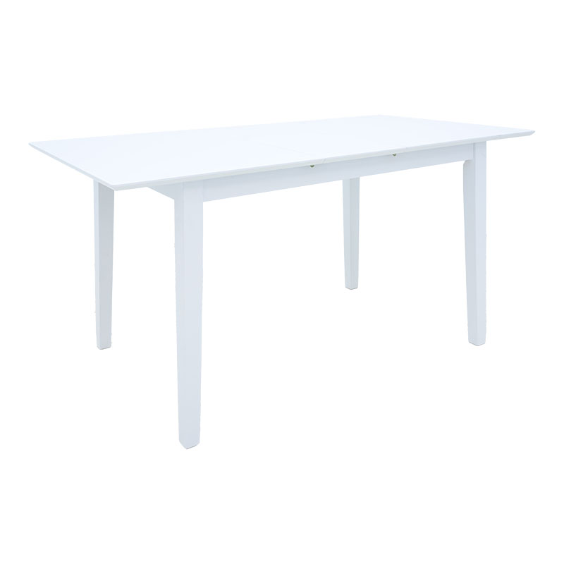 Τραπεζαρία Dallan Mabor pakoworld 7τεμ λευκό rubberwood 120-150x80x73,8εκ