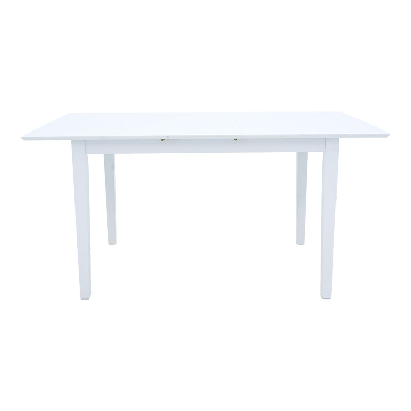 Τραπεζαρία Dallan Mabor pakoworld 7τεμ λευκό rubberwood 120-150x80x73,8εκ