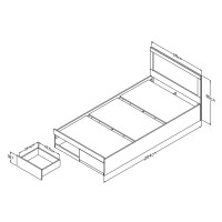 Κρεβάτι με στρώμα και συρτάρι Olympus-Perfecto pakoworld sonoma 100x200εκ