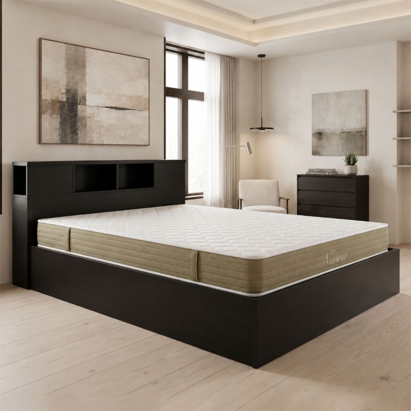 Κρεβάτι με στρώμα Olympus Nemesis pakoworld wenge 160x200εκ