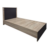 Κρεβάτι με στρώμα Athos Sleepy pakoworld sonoma ανθρακί 90x190εκ